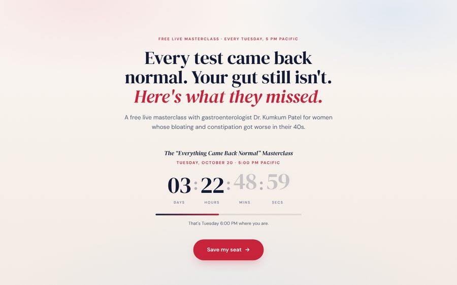 Registration page preview